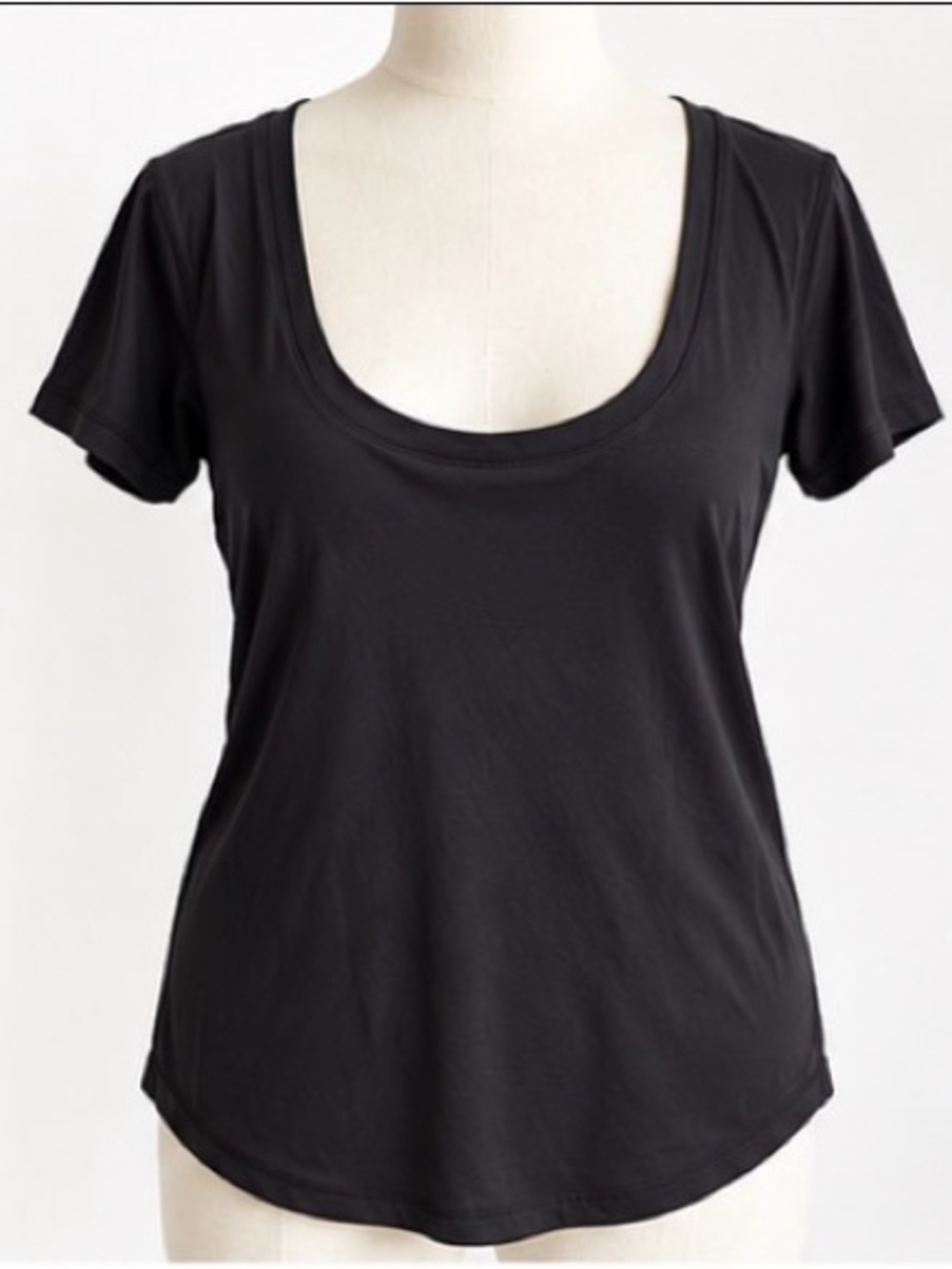 [Lululemon] Featherlight Tee Black Draped Short Sleeve Top Size 6
